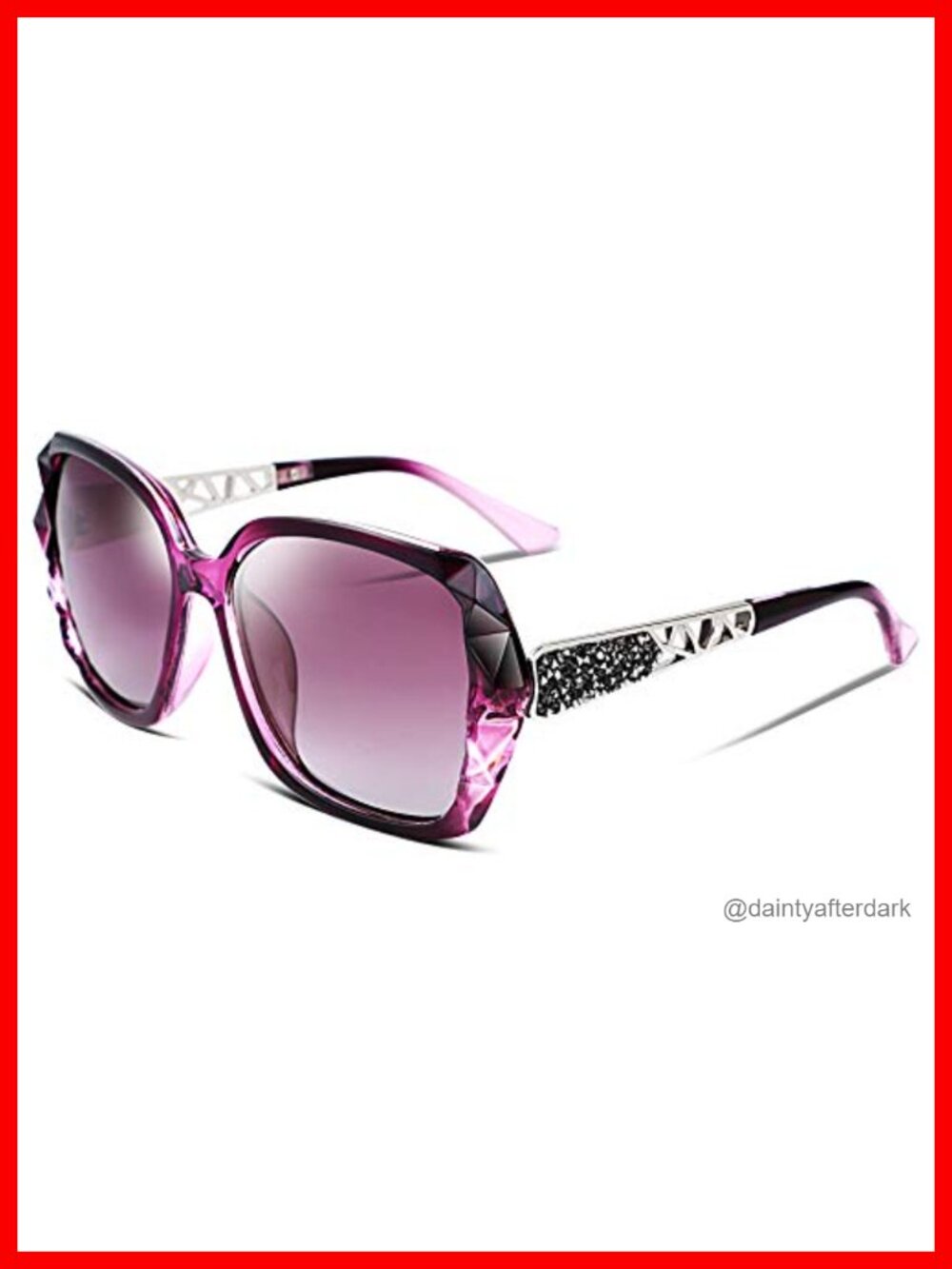 Polarized Square Sunglasses Sparkling Rhinestone Composite Frame Oversized